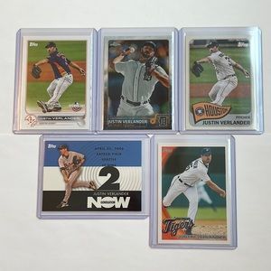 Lot of 5 Justin Verlander Topps MLB Baseball Cards